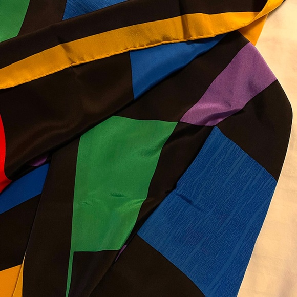 Vintage Louis Feraud Geometric Silk Scarf - Picture 3 of 3